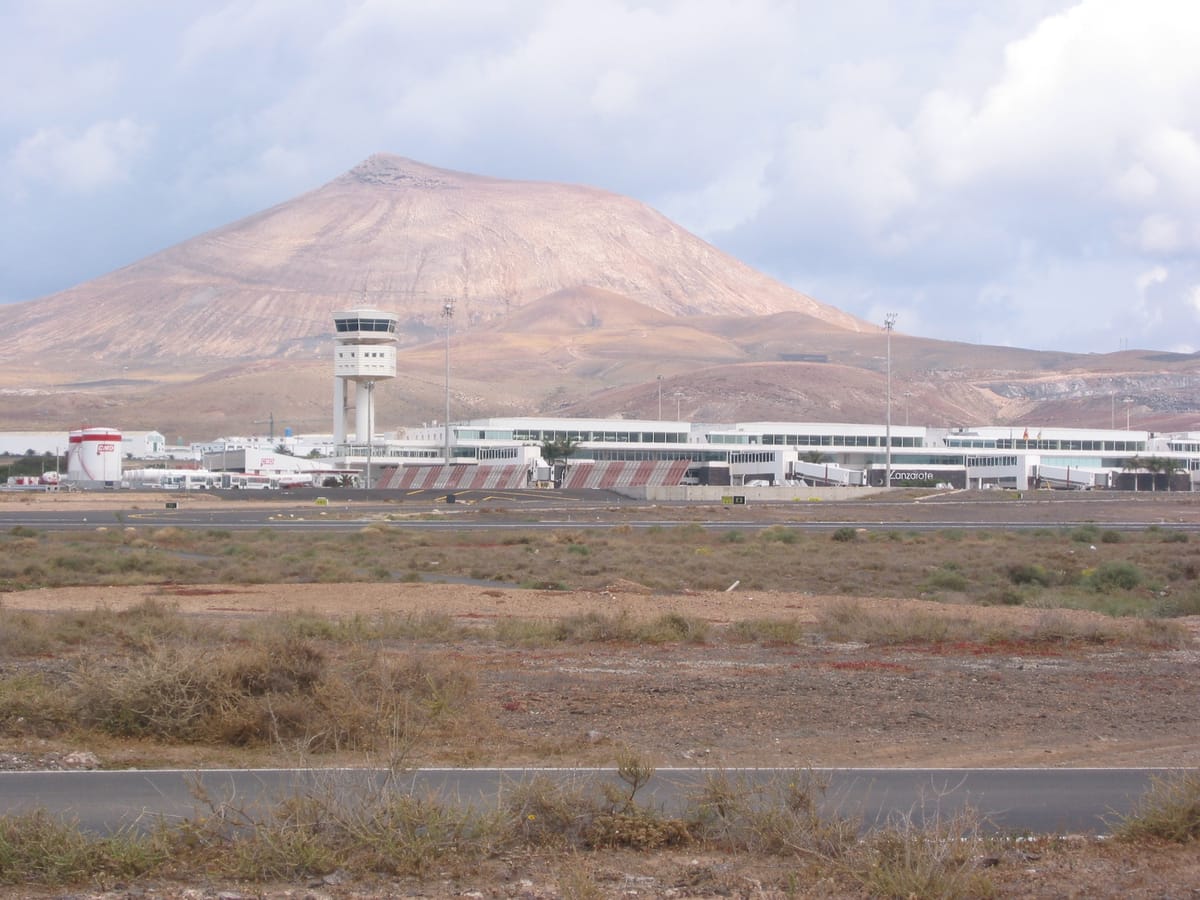 O aeroporto de Lanzarote, em Arrecife