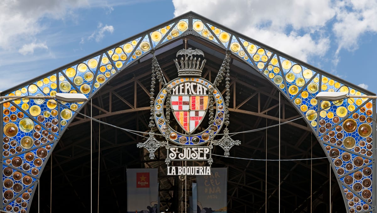 Entrada do Mercat de Sant Josep, a Boqueria, na Rambla