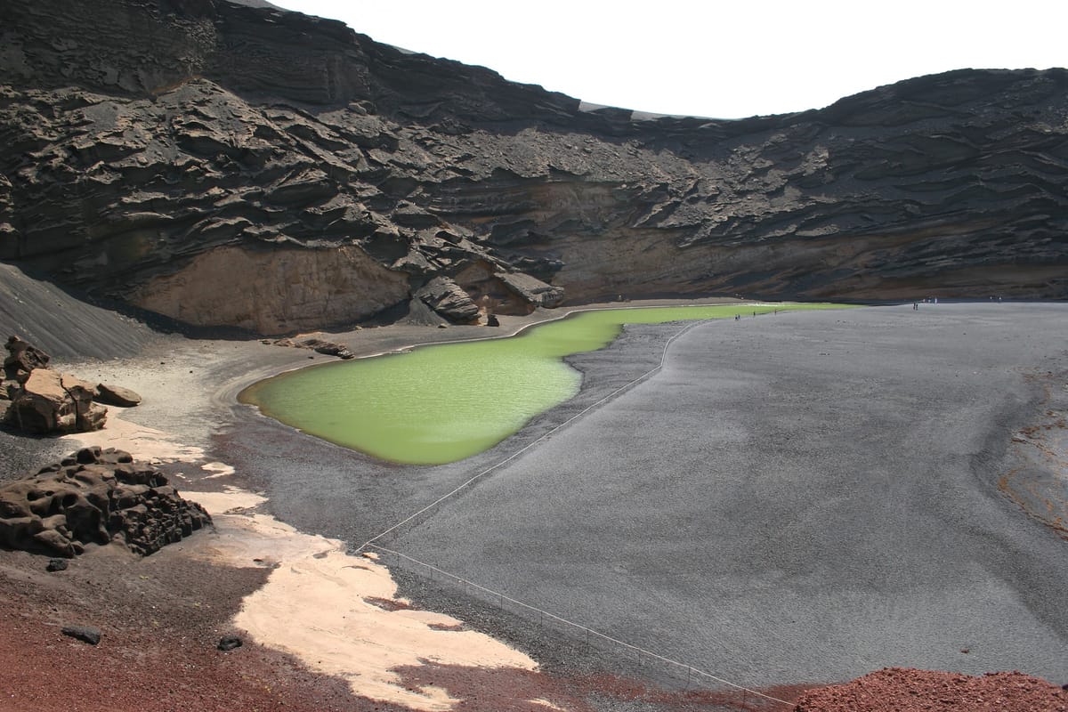 Vista de El Golfo, na costa de Lanzarote